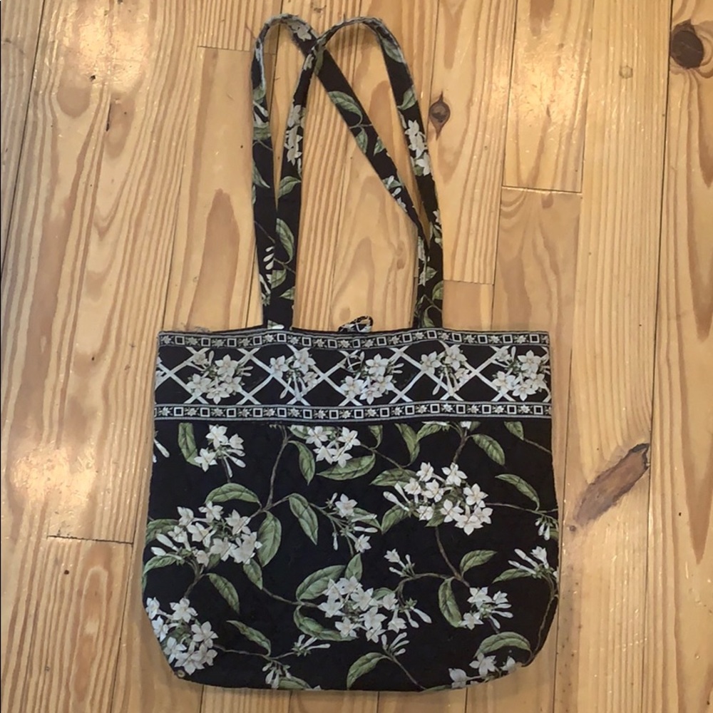Vera Bradley Black and White Floral Tote Bag